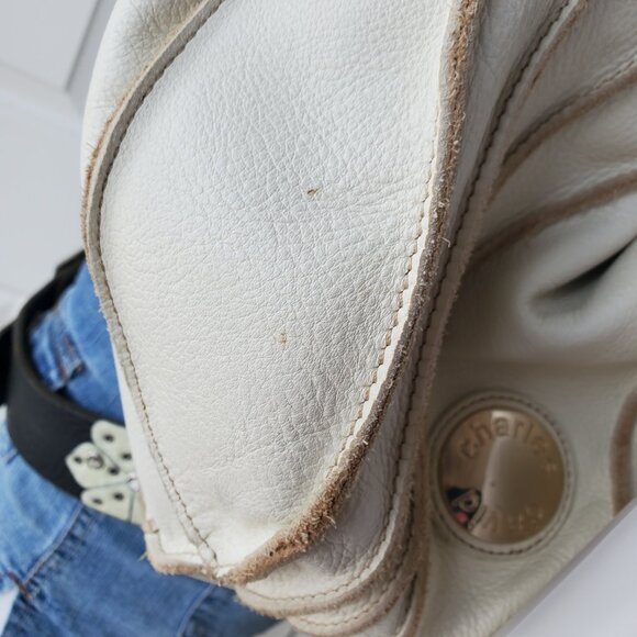 Charles David Mini White Leather Handbag Purse Y2K - Picture 11 of 11